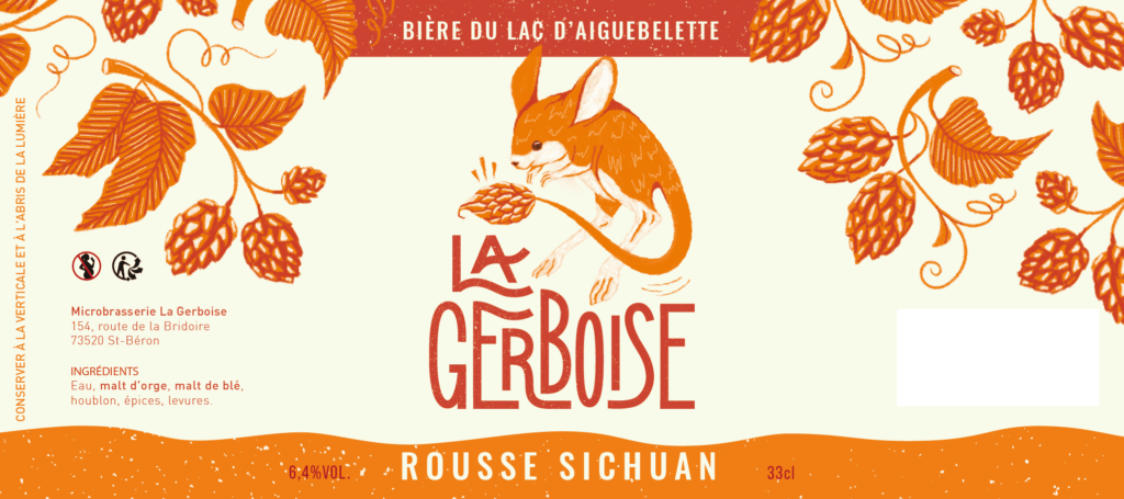 print étiquette de bière pour mon client : brasserie la gerboise rousse
